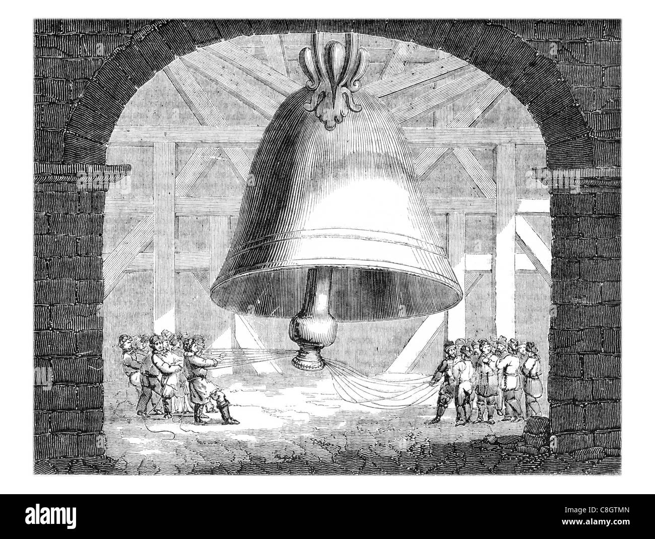 Zar Bell Tsarsky Kolokol Tsar Kolokol III Royal Bell Moskauer Kreml Kaiserin Anna Ivanova Bronze verziert Barock Engel Engel Stockfoto