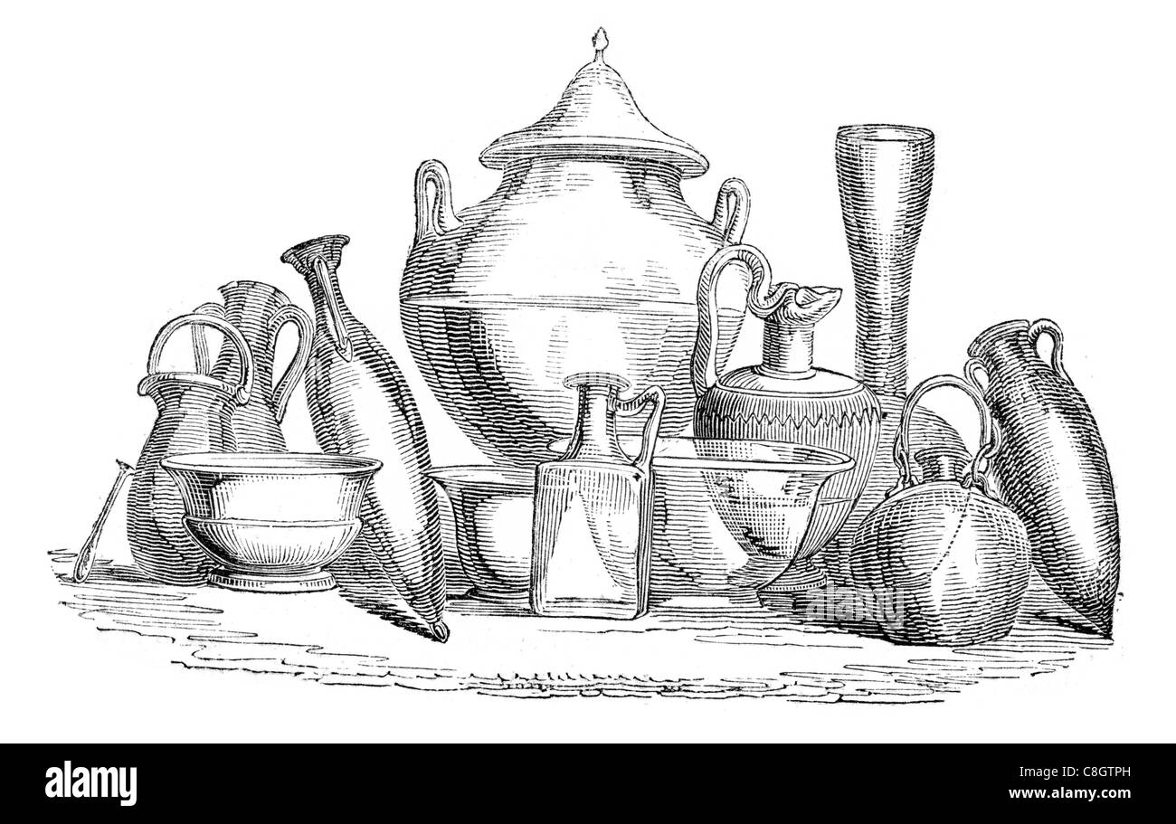 Glas Schiffe Pompeji Vase Cameo Luxus Ätzen schnitzen antiken römischen Kunstkeramik Stockfoto