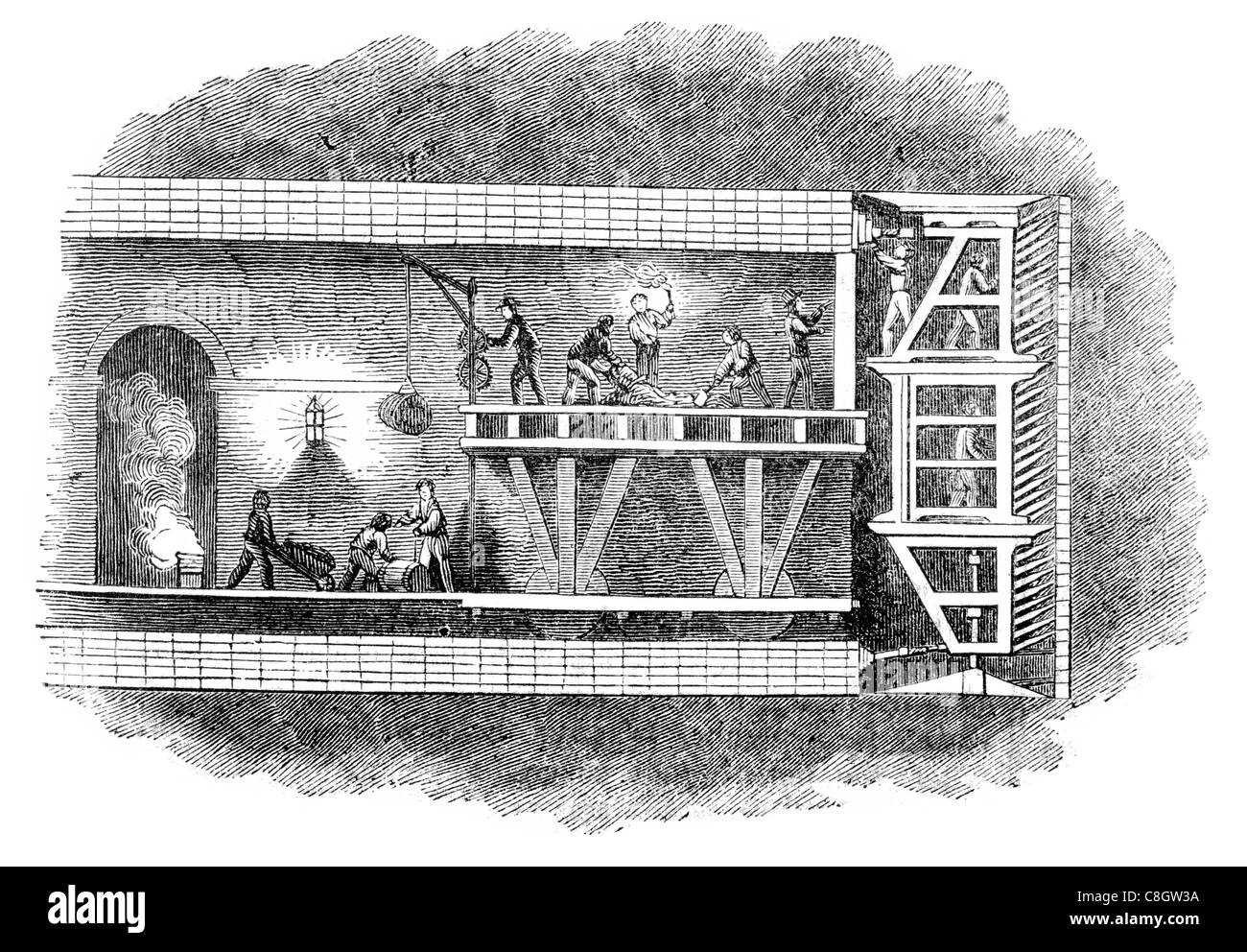 Aushub der Baugrube River Thames Tunnel Unterwasser London Vereinigtes Königreich Rotherhithe Wapping Isambard Brunel Stockfoto