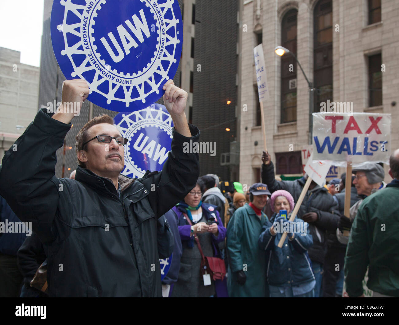 Protest gegen Zwangsversteigerungen von Bank of America Stockfoto