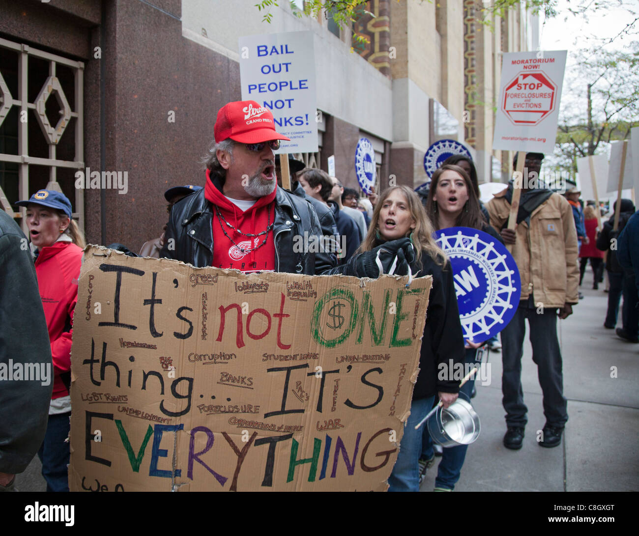 Protest gegen Zwangsversteigerungen von Bank of America Stockfoto