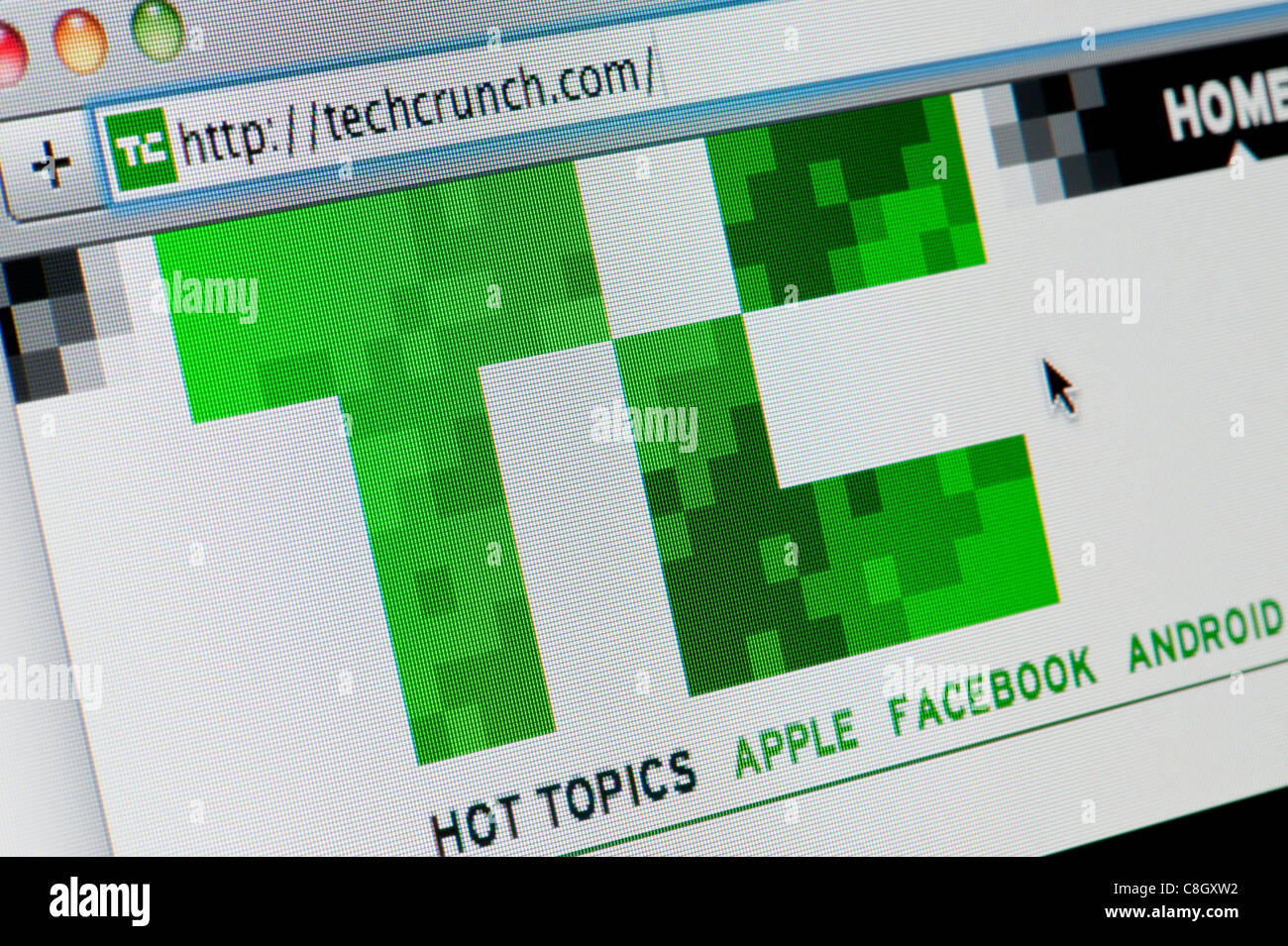 Nahaufnahme von Tech Crunch Logo wie auf ihrer Website zu sehen. (Nur zur redaktionellen Verwendung: print, TV, e-Book und redaktionelle Webseite). Stockfoto