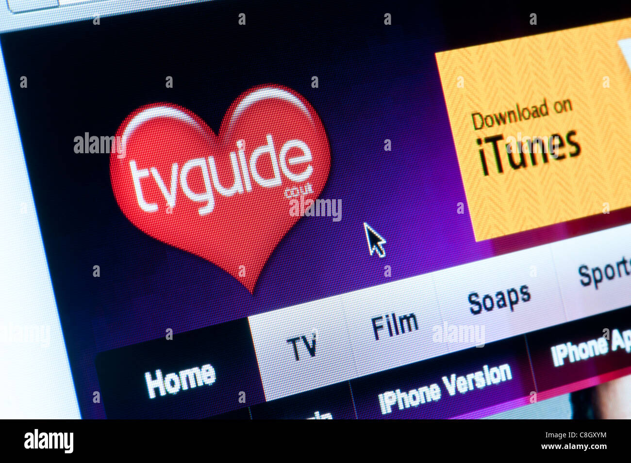 Nahaufnahme von der TV-Guide-Logo, wie auf ihrer Website zu sehen. (Nur zur redaktionellen Verwendung: print, TV, e-Book und redaktionelle Webseite). Stockfoto