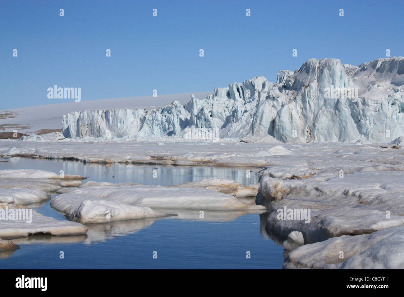 Svalbard, Spitzbergen, Arktis, Norwegen, Europa, Polarregion, Eis, Natur, Landschaft, Insel, Insel, Schären, Vesttfonna, Glac Stockfoto