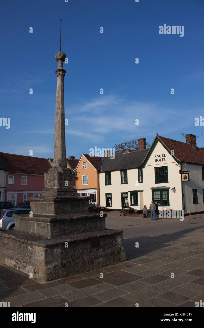 Die alten, historischen Marktplatz in Lavenham in Suffolk Stockfoto