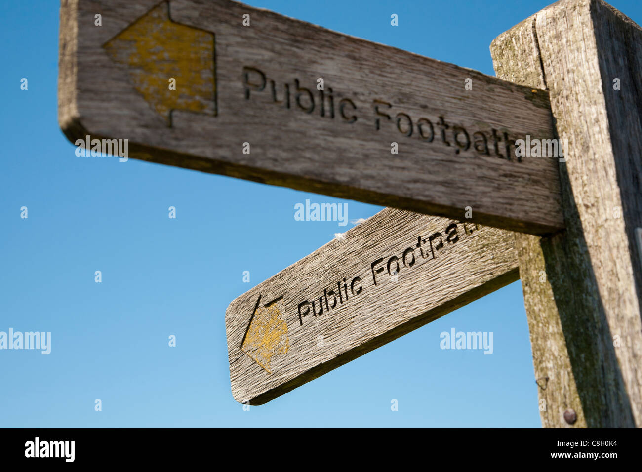 öffentlichen Fußweg Zeichen Stockfoto