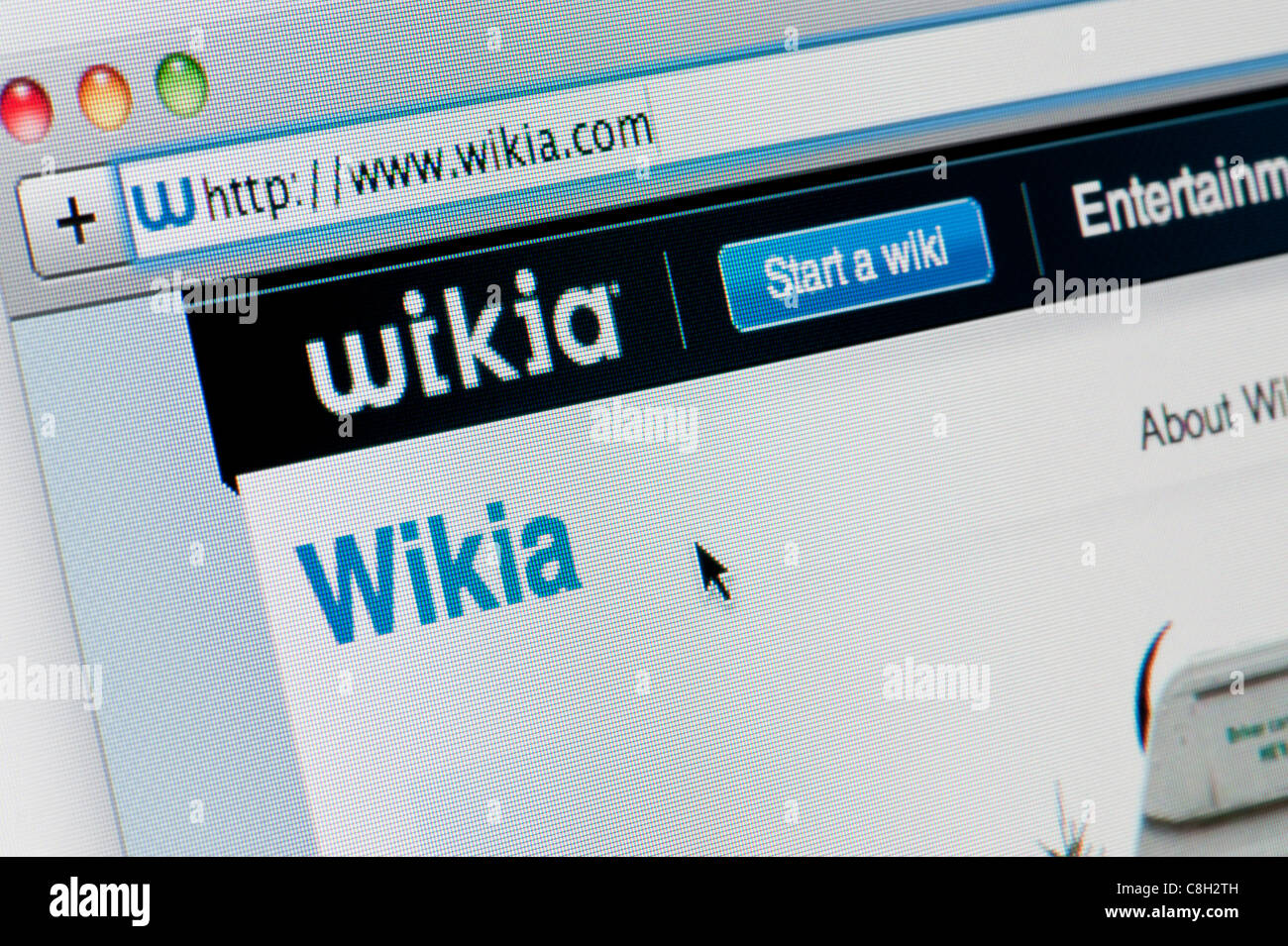 Nahaufnahme von der Wikia-Logo, wie auf ihrer Website zu sehen. (Nur zur redaktionellen Verwendung: print, TV, e-Book und redaktionelle Webseite). Stockfoto