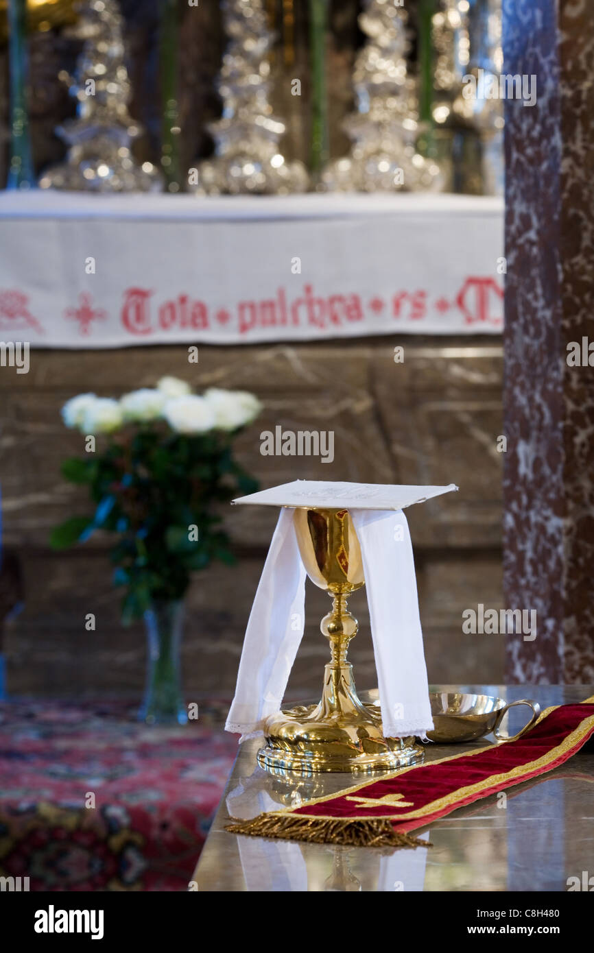 Kelch in der Abtei Göttweig Kapelle, Österreich Stockfoto