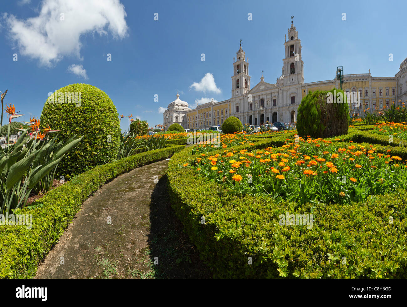 Portugal, Europa, Estremadura, Frühling, Blumen, Palast, Palacio Nacional, Mafra, Stockfoto