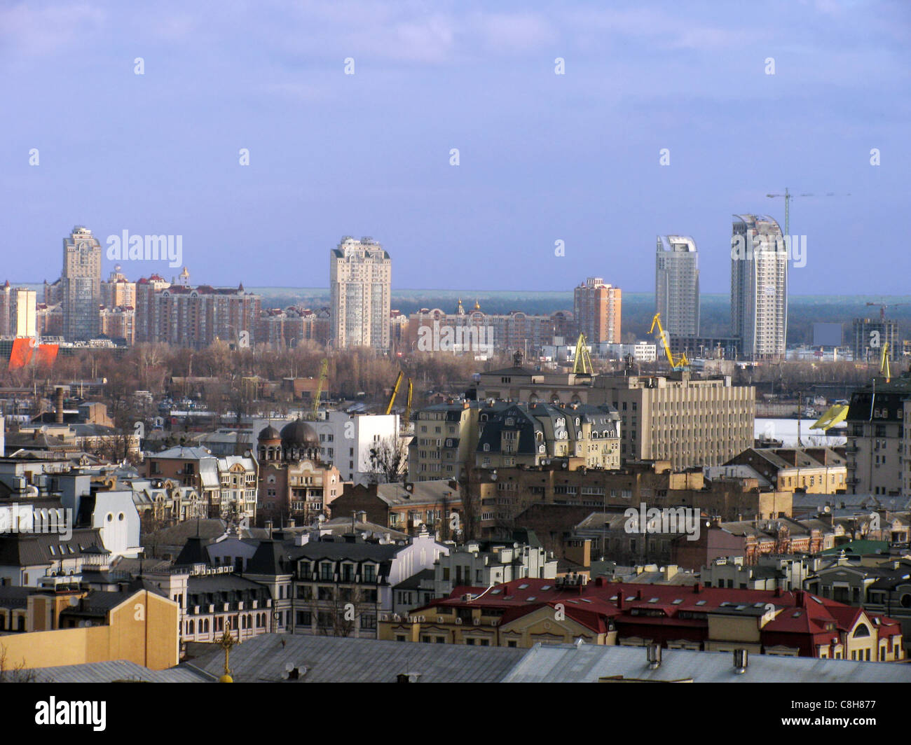 Bezirk von Kiew am Wintermorgen Stockfoto