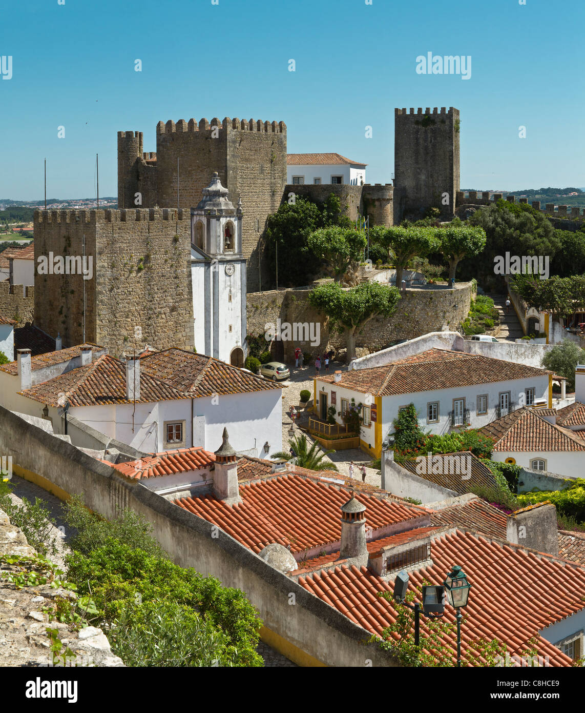 Portugal, Europa, Estremadura, Frühling, Obidos, Dorf, Turm Stockfoto
