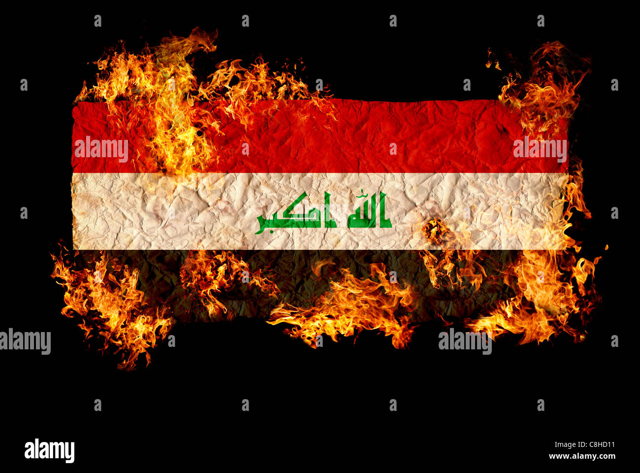 Nationale Symbole und Flagge des Irak Stockfoto
