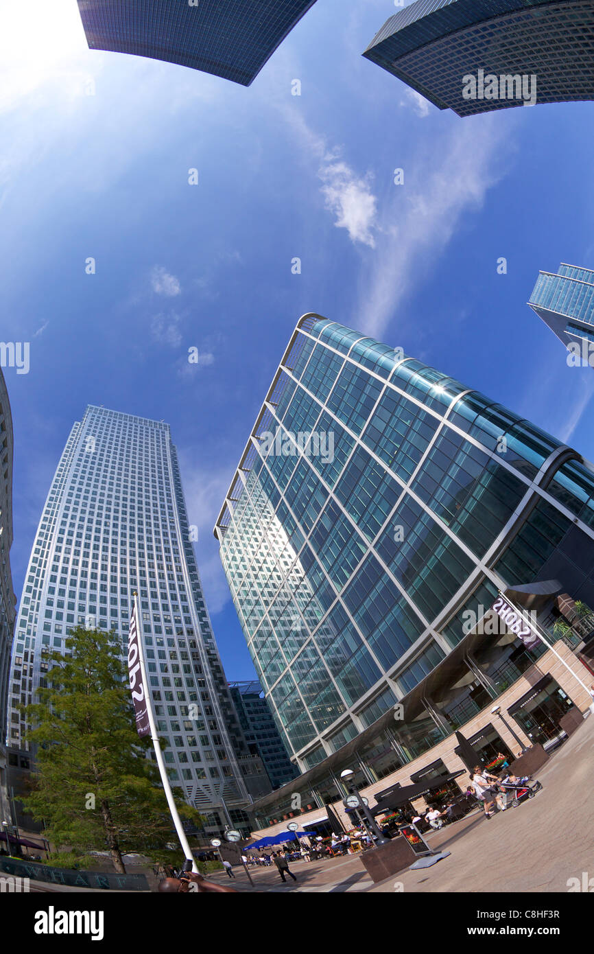 Moderne Architektur Canada Square, Canary Wharf, West India Docks, Isle of Dogs, East London, England, UK, Deutschland, GB, Stockfoto