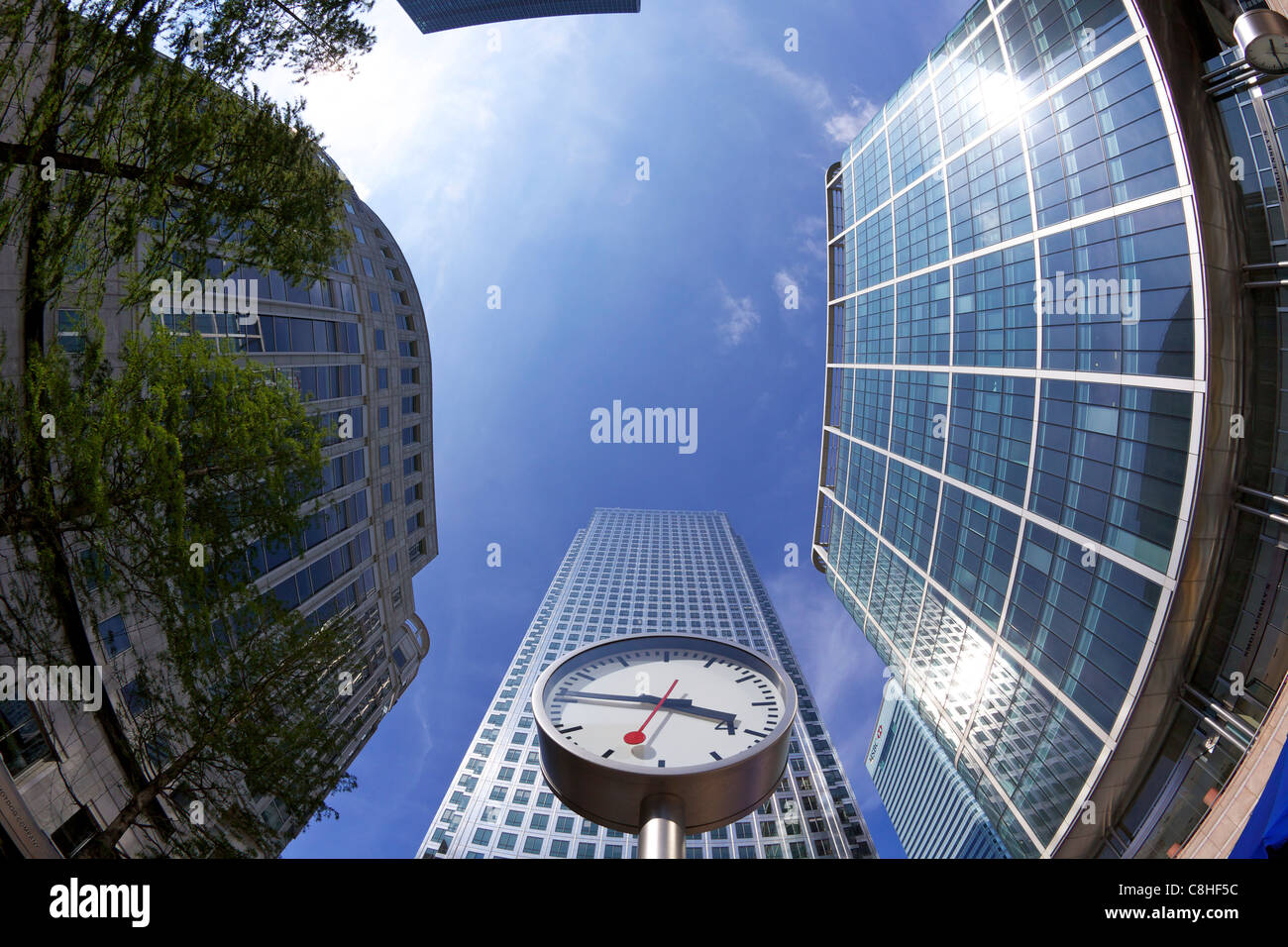 Moderne Architektur Canada Square, Canary Wharf, West India Docks, Isle of Dogs, East London, England, UK, Deutschland, GB, Stockfoto