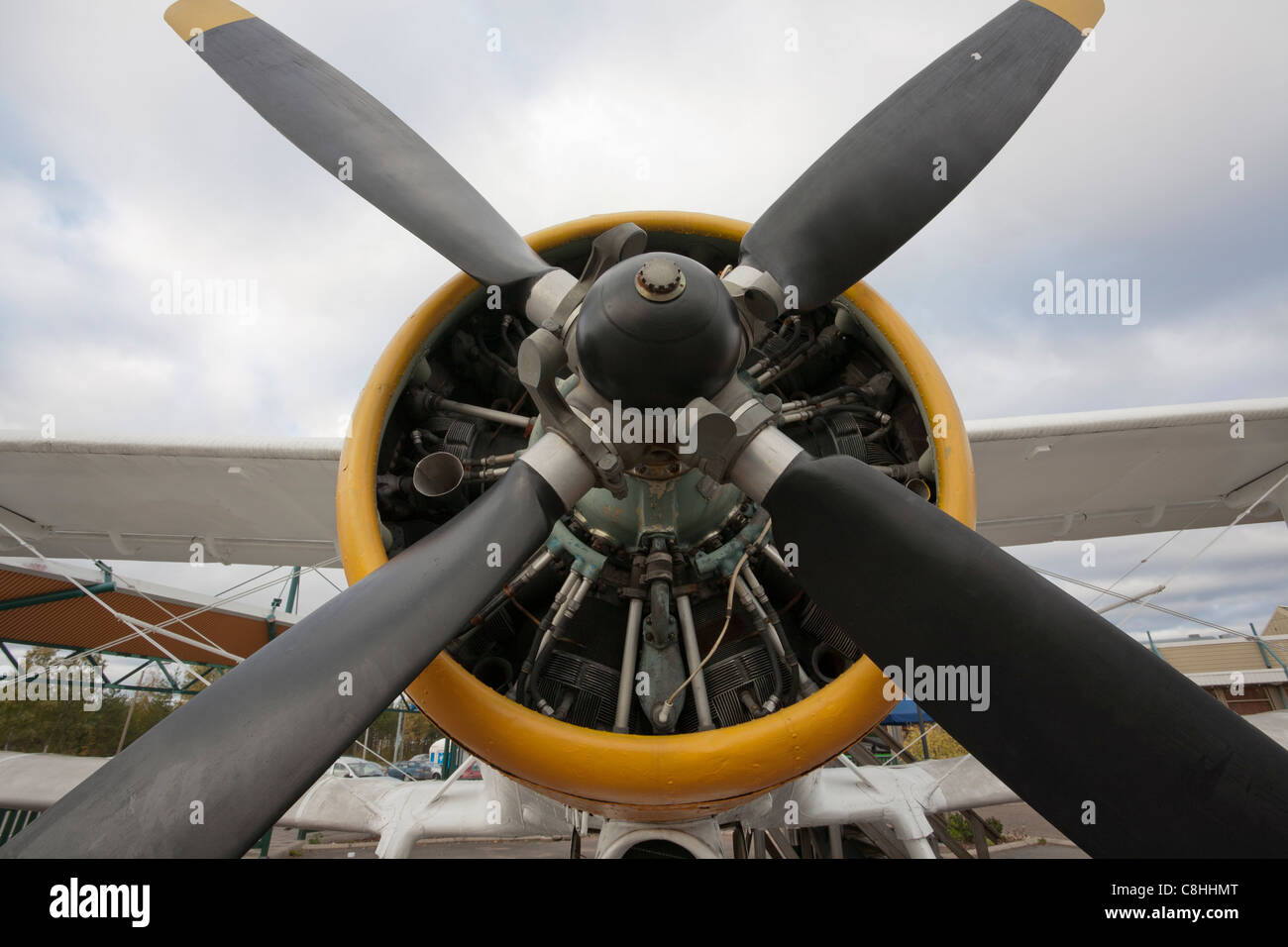 Antonov An-2 Flugzeugmotor und propeller Stockfoto