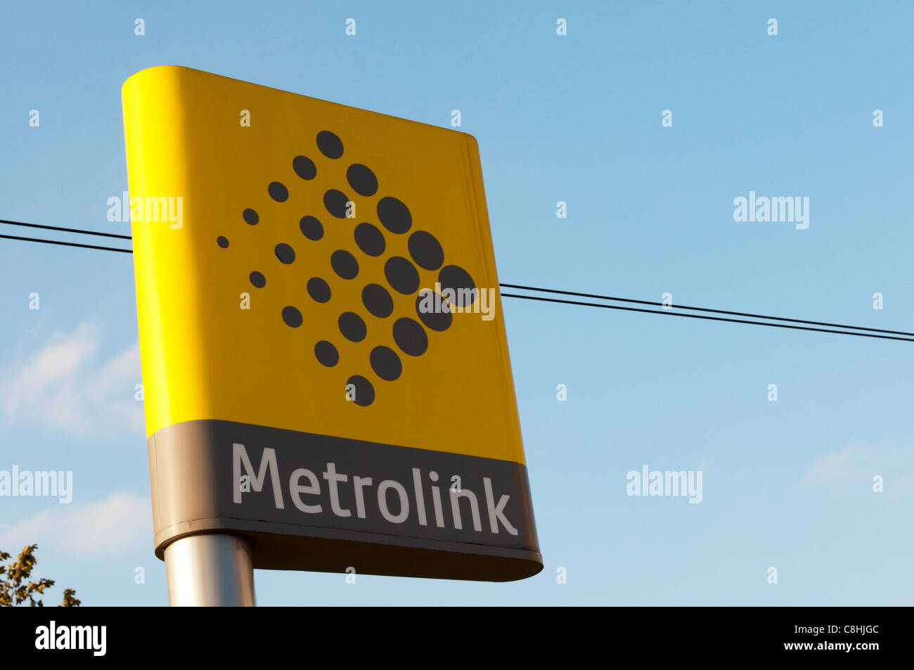 Manchester Metrolink Sign. Stockfoto