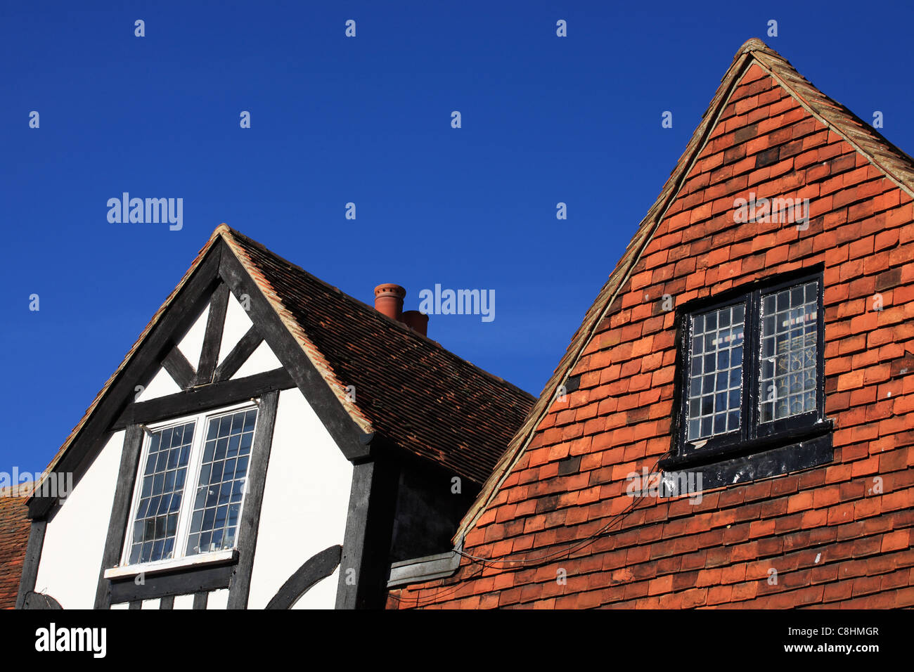 Detail der Periode Häuser, Roggen, East Sussex, England, UK Stockfoto