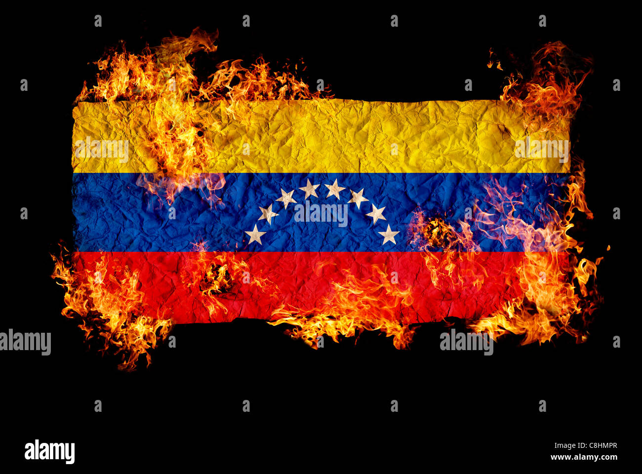 Nationale Symbole und Flagge Venezuelas Stockfoto