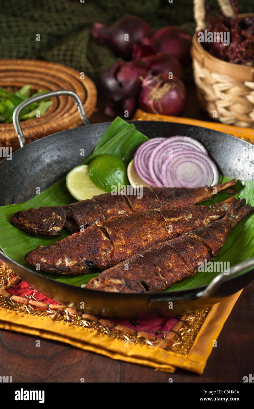 Makrele Rechad. Makrele-Recheado. Goa-Essen Stockfoto