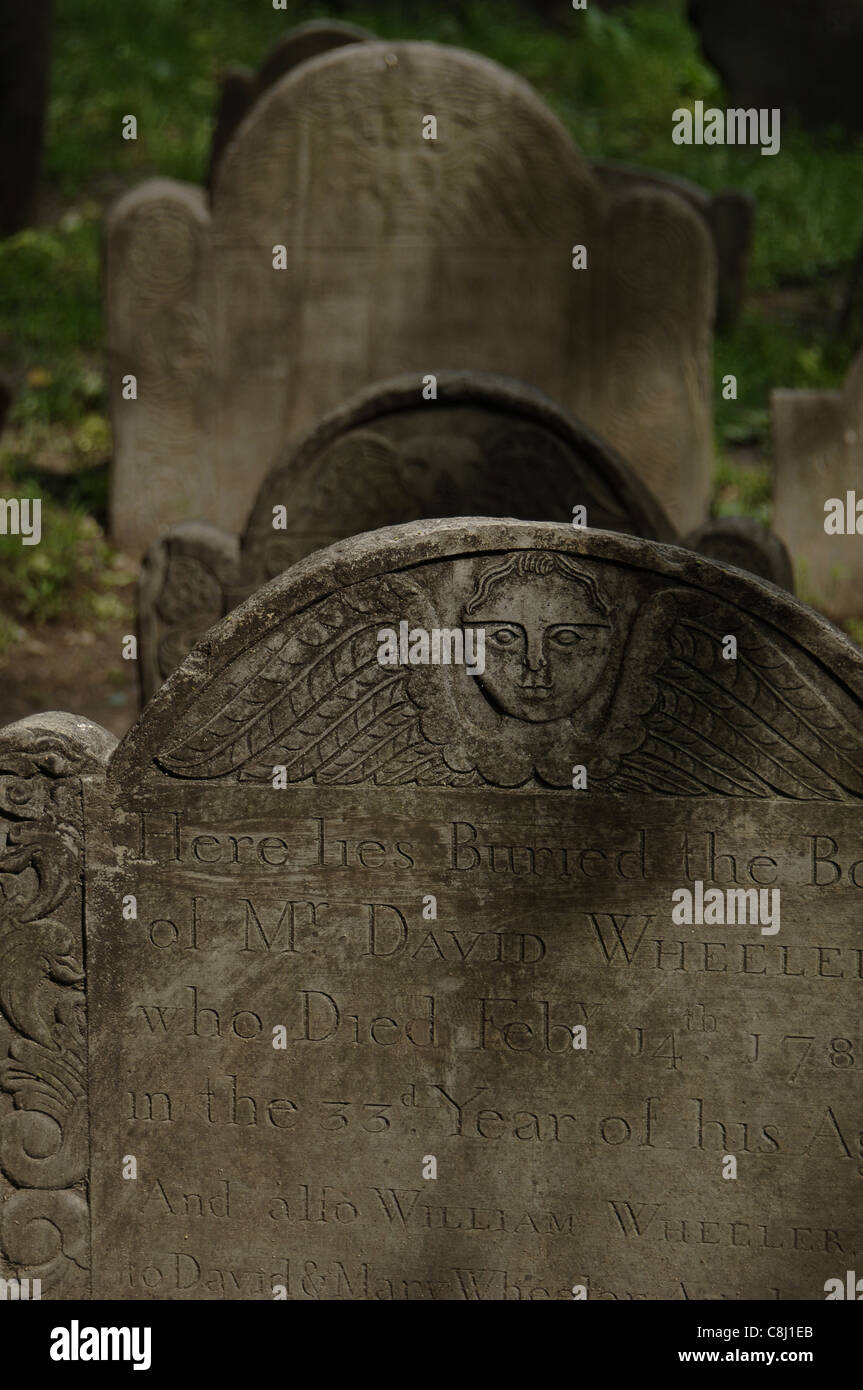 Alter Friedhof Granary Burying Ground. Grab. Boston. Massachusetts. USA. Stockfoto