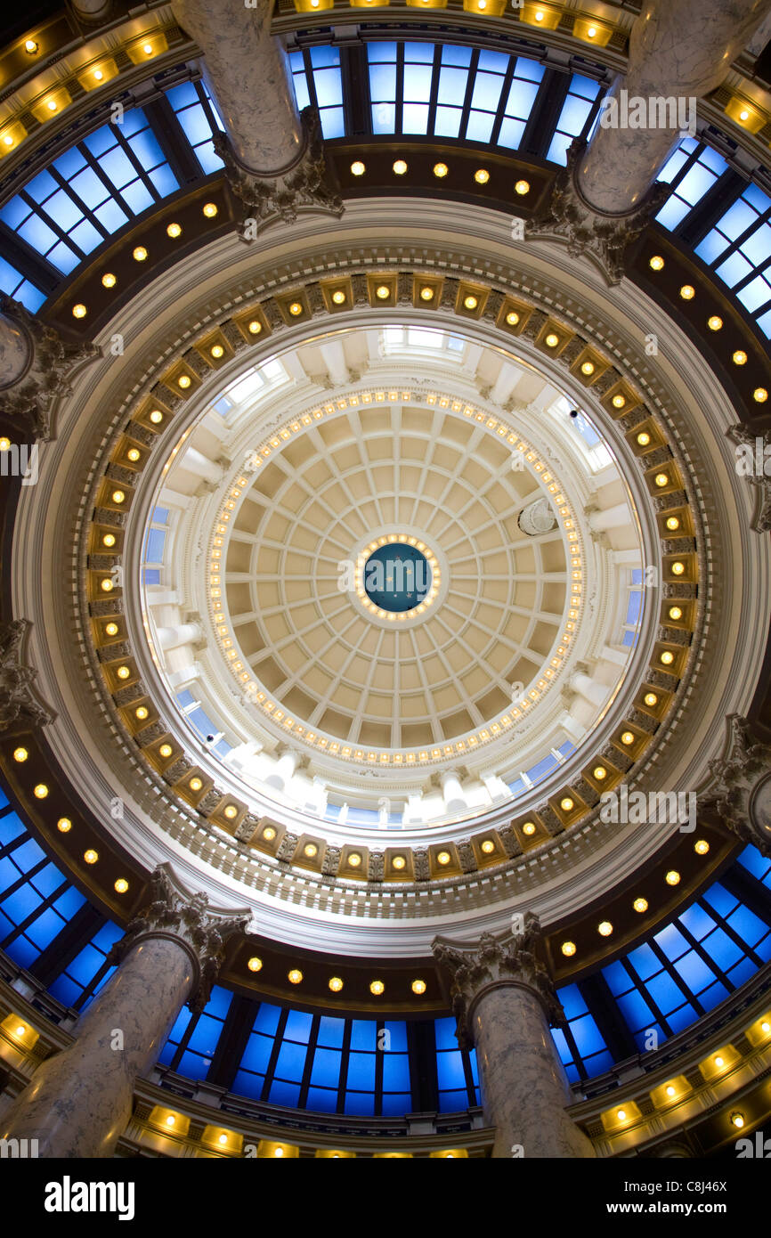 Blick von der Rotunde auf der Kuppel der Idaho State Capitol Gebäude in Boise, Idaho, USA. Stockfoto