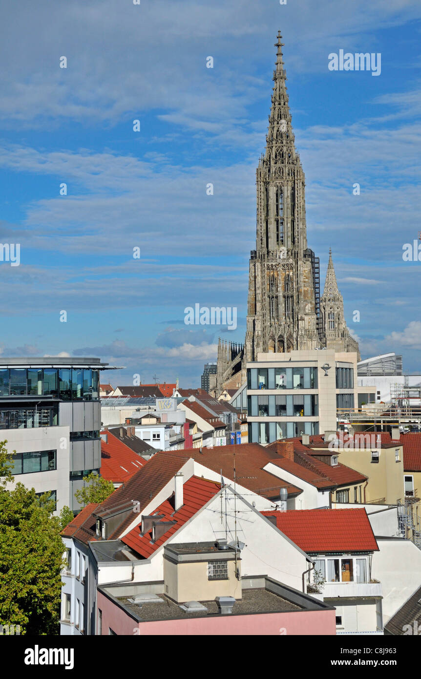 Architektur, Baden-Wurttemberg, Deutschland, Europa, Gotik, Kirche, Kirchturm, Münster, sakrale Bau, Haus des Arztes, Ulmer M Stockfoto