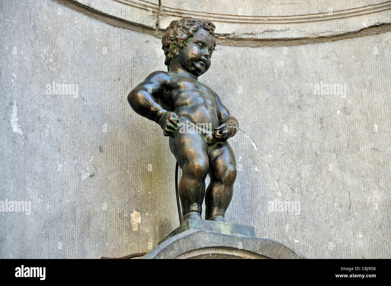 Ziel, Belgien, Benelux, Bronze, Statue, Brüssel, Brunnen, gut, Figur, Kapital, Touristenattraktion, Manneken Pis Stockfoto