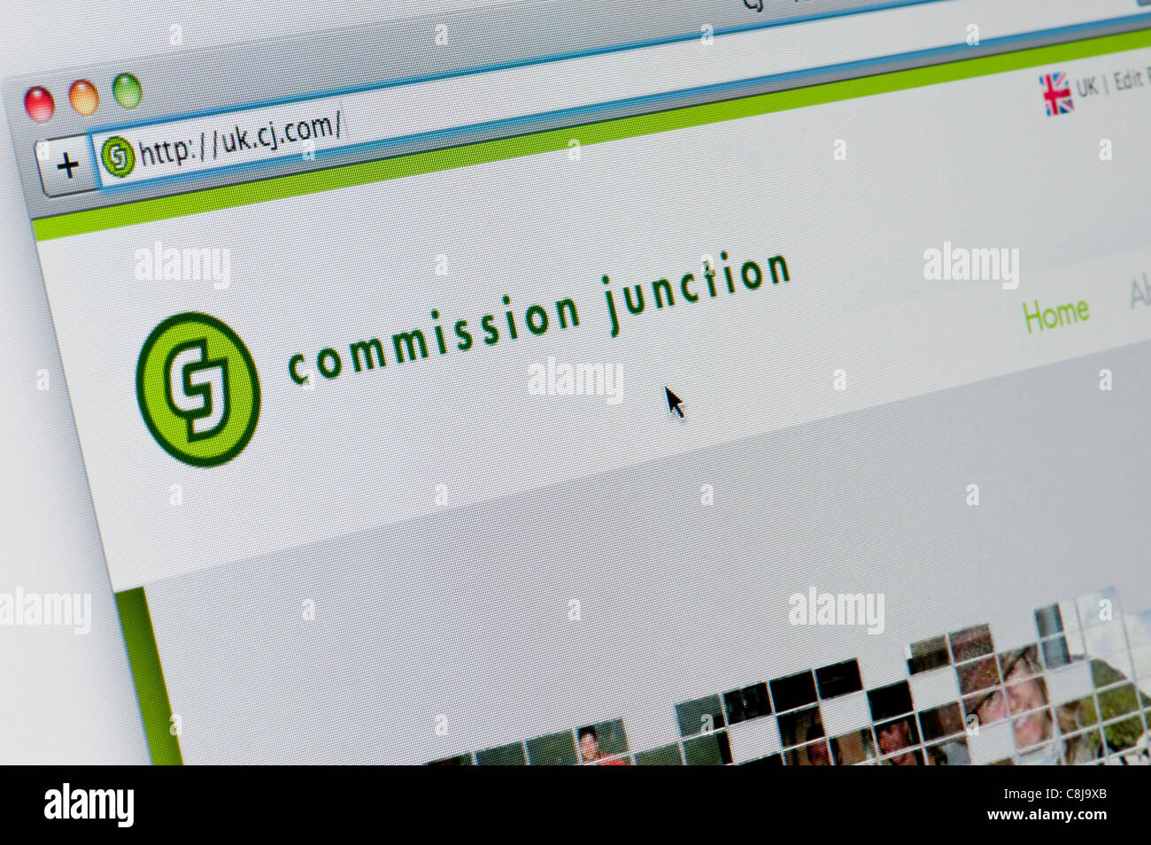 Nahaufnahme von Commission Junction-Logo auf ihrer Website gesehen. (Nur zur redaktionellen Verwendung: print, TV, e-Book und redaktionelle Webseite). Stockfoto