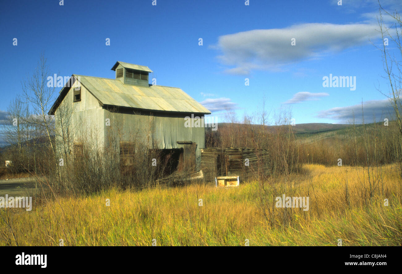 Eine Hütte in den Yukon Stockfoto