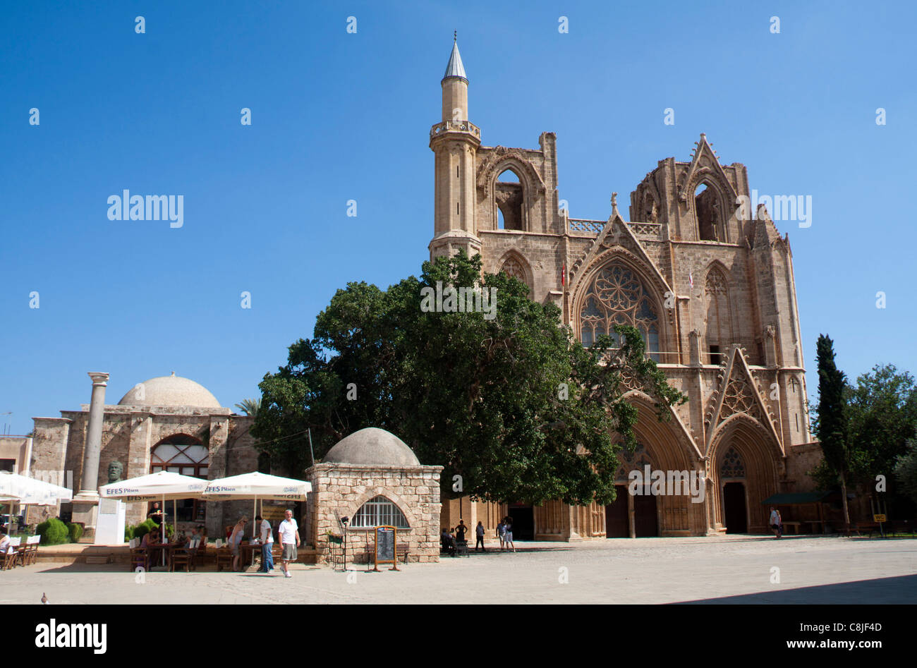 Lala Mustafa Pasa Moschee (ehemals St. Nikolaus Kathedrale), Famagusta, Zypern Stockfoto