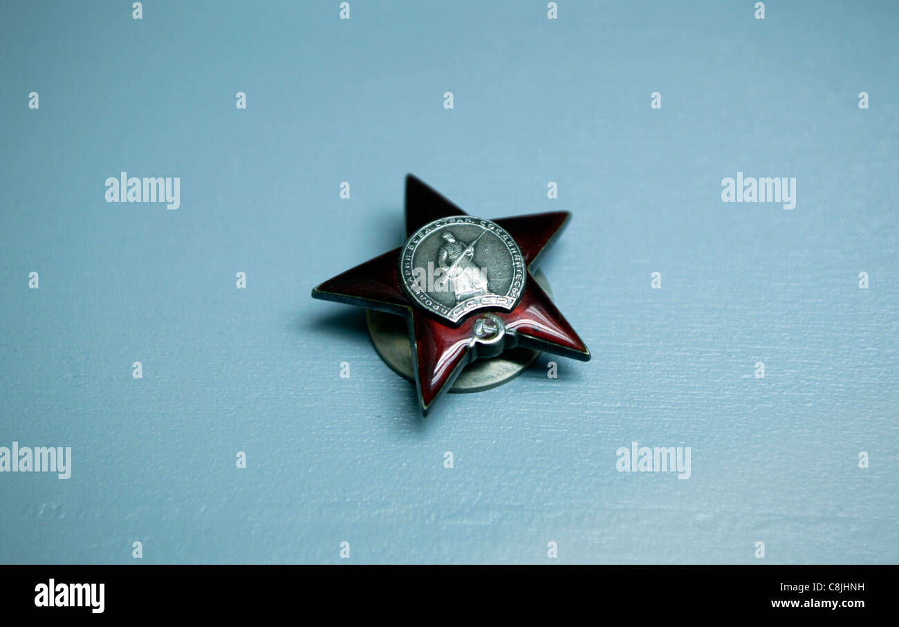 Russischen Orden des Roten Sterns. Auf dem Display an das Museum, das die Kapitulation in Reims Frankreich Reims Stockfoto