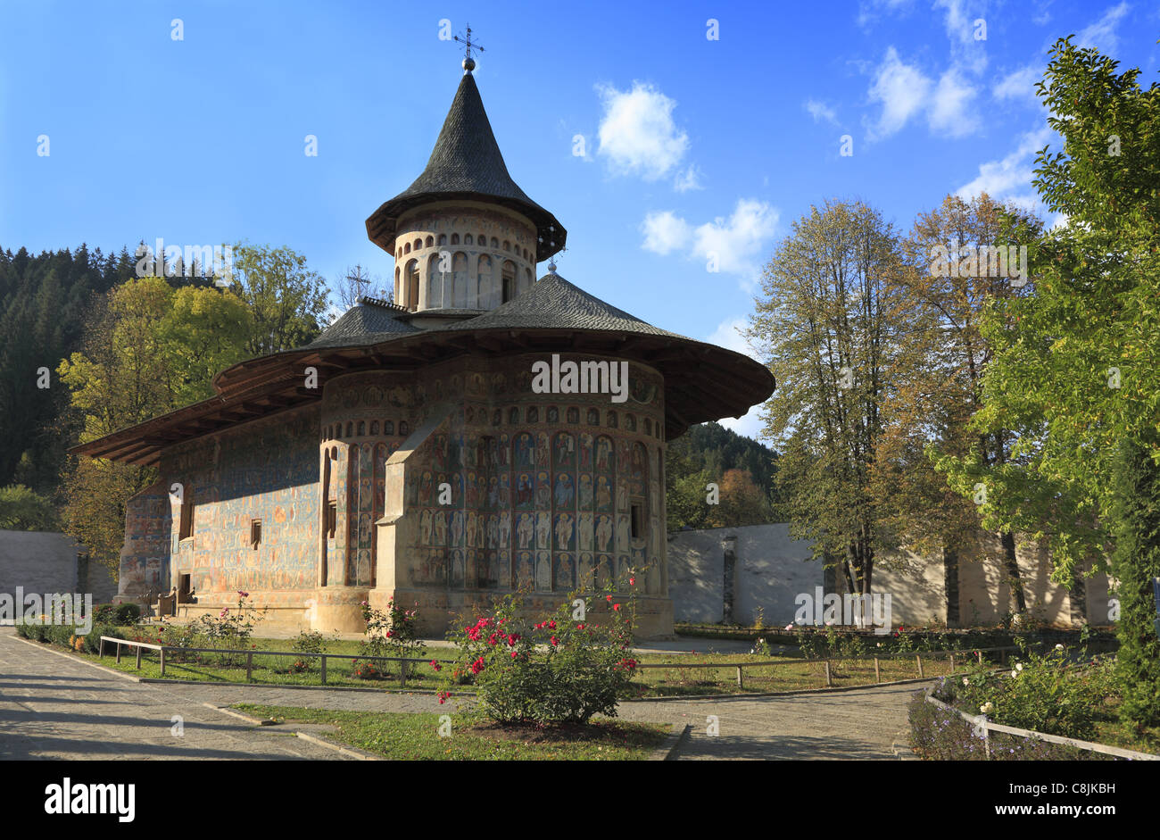Bild vom Kloster Voronet, Moldavien, Rumänien. Stockfoto