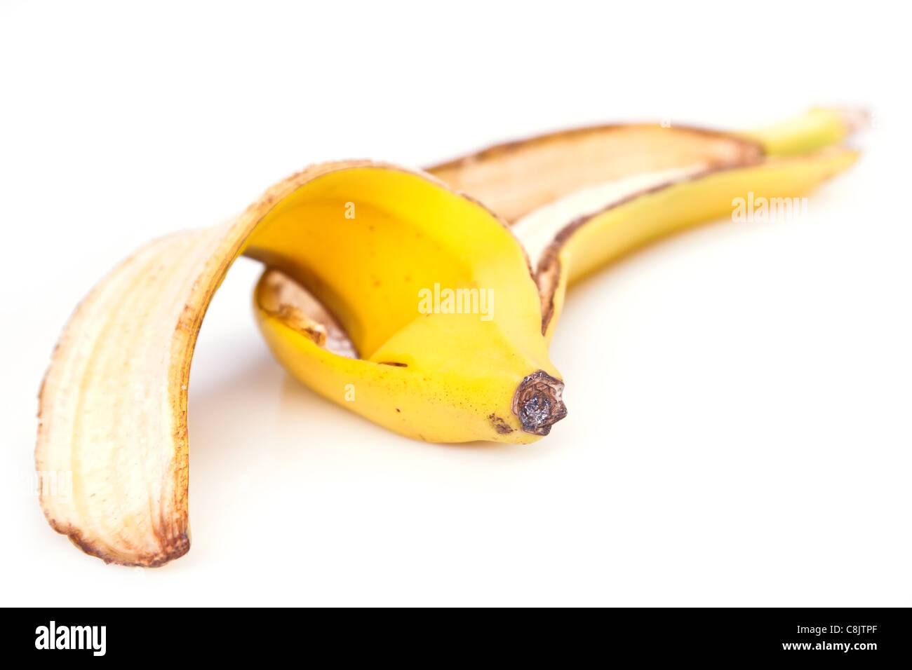 Bananenschale. Stockfoto
