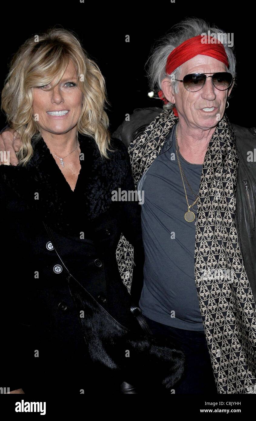 Patti Hansen, Keith Richards im Ankunftsbereich für Playboy Gastgeber