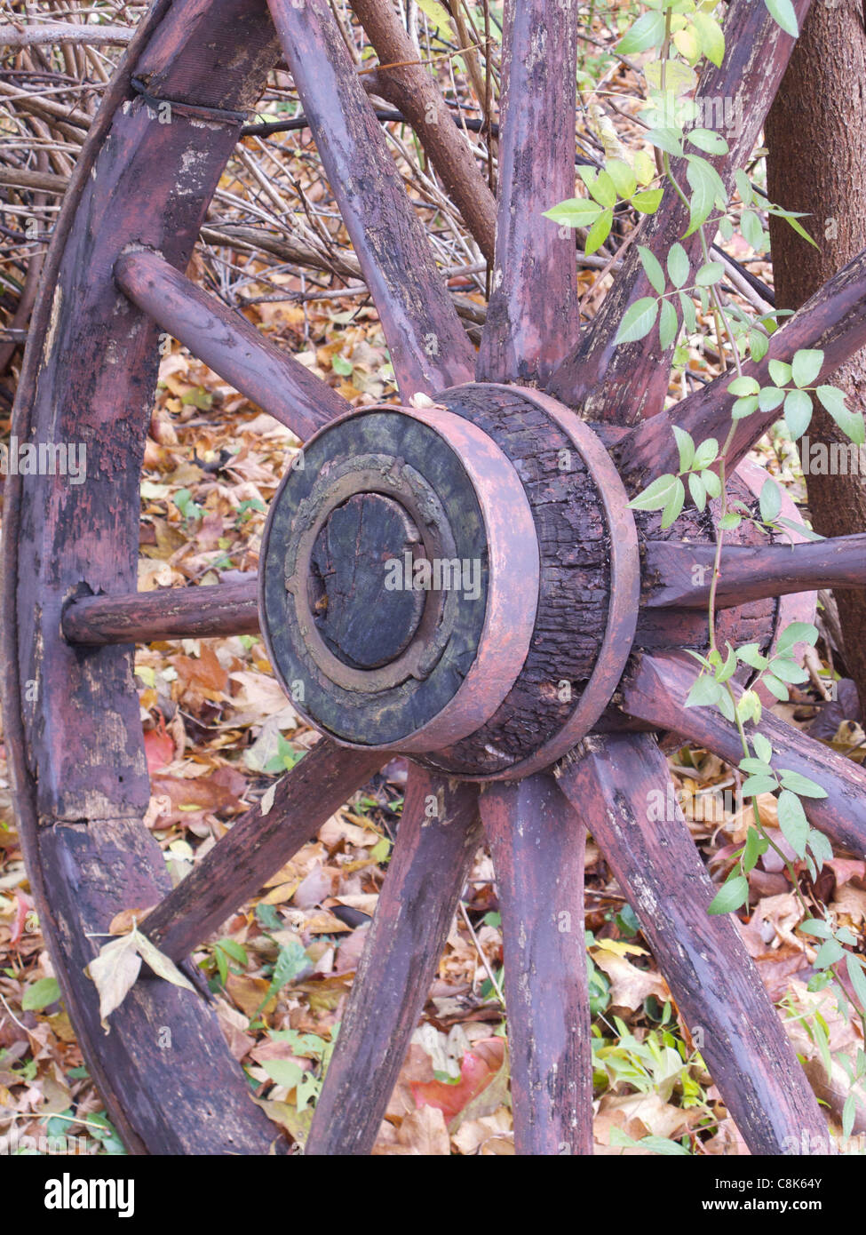 Wagenrad an Black Creek Pioneer Village Toronto Stockfoto