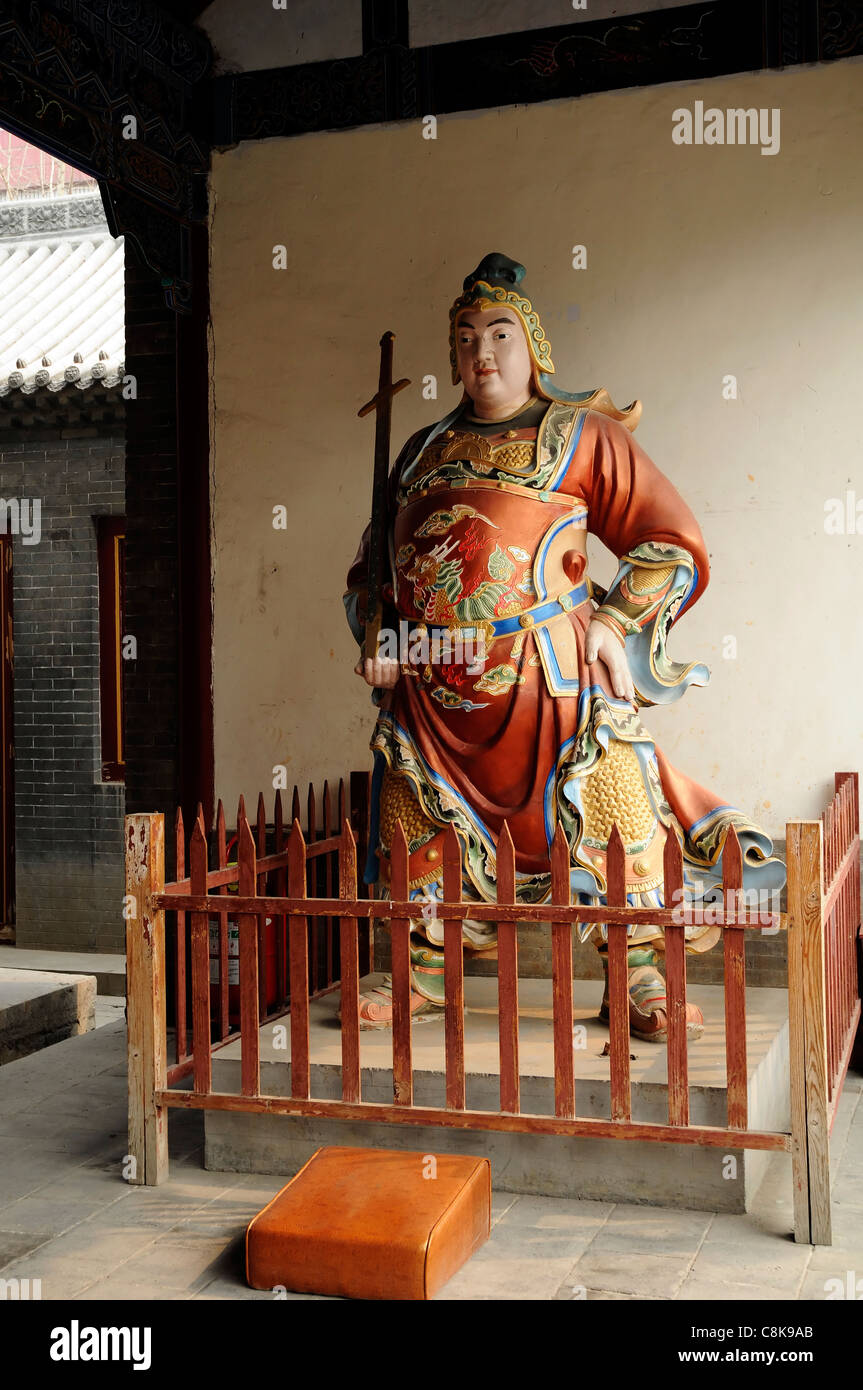 Chinesischer Krieger, Stadt Gottes Tempel, Zhengzhou, Provinz Henan, China Stockfoto