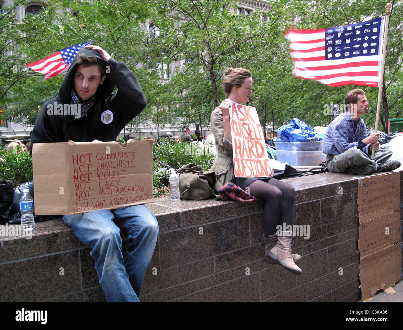 Occupy Wall Street am Zuccotti Park in New York City, New York Stockfoto