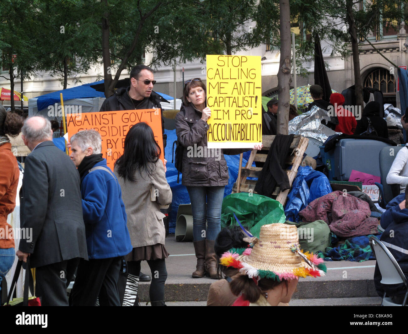 Occupy Wall Street am Zuccotti Park in New York City, New York Stockfoto