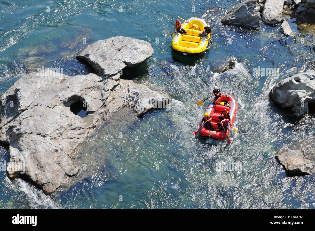 River Rafting in japan Stockfoto