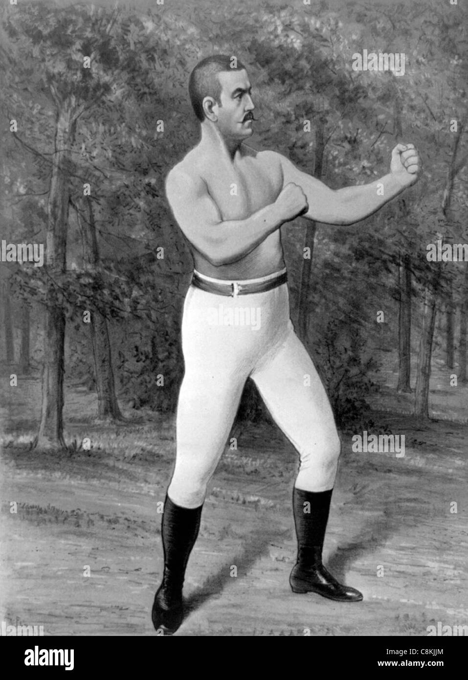 Boxer John L. Sullivan, ca. 1887 Stockfoto