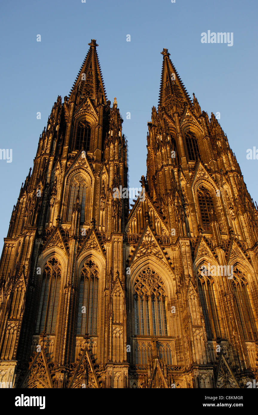Kathedrale von Köln, Hauptfassade (1248 – 1880), Altstadt, Köln, Nord-Rhein-Westfalen, Deutschland Stockfoto