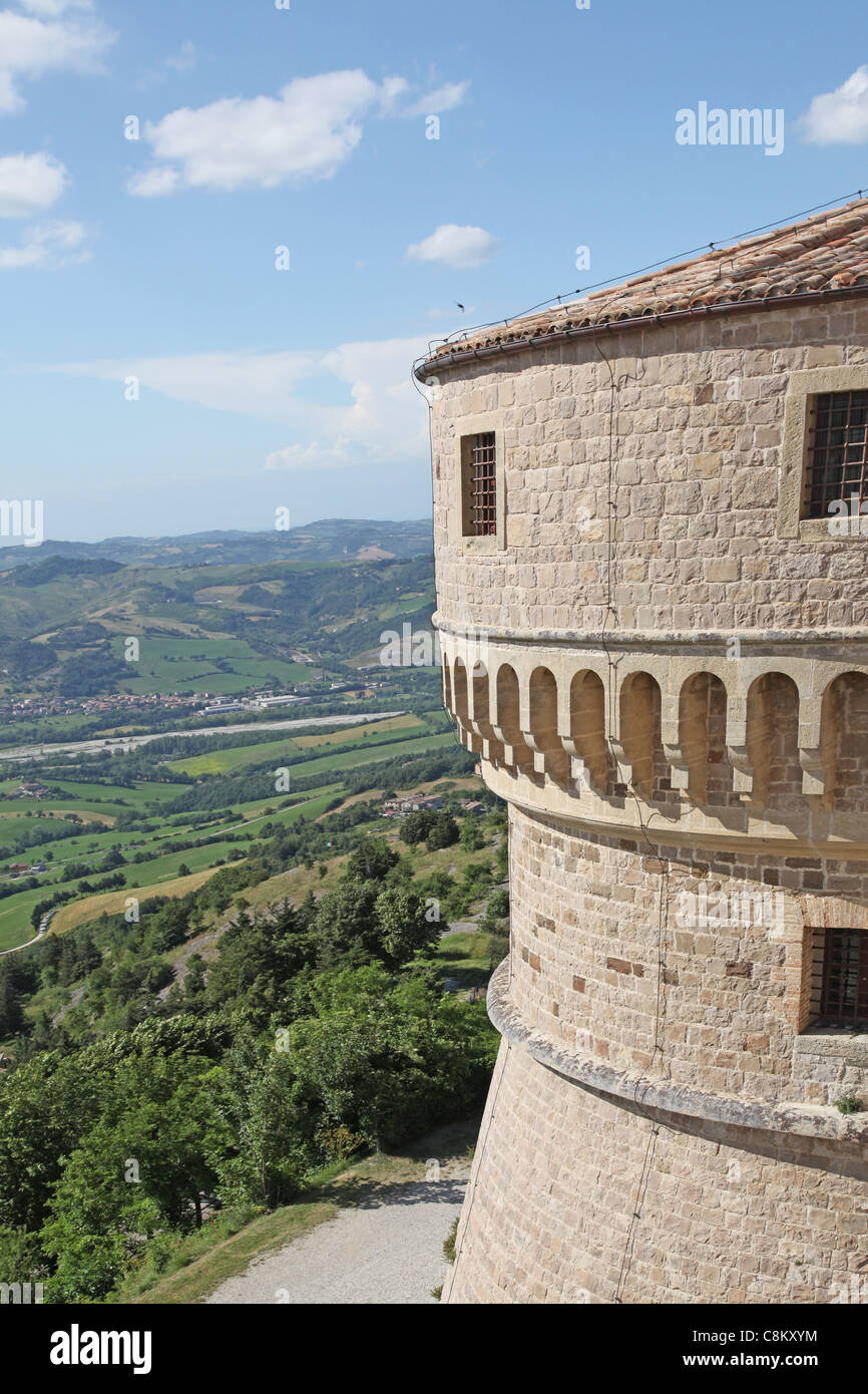 Italia. Festung San Leo in Rimini-Region. Stockfoto