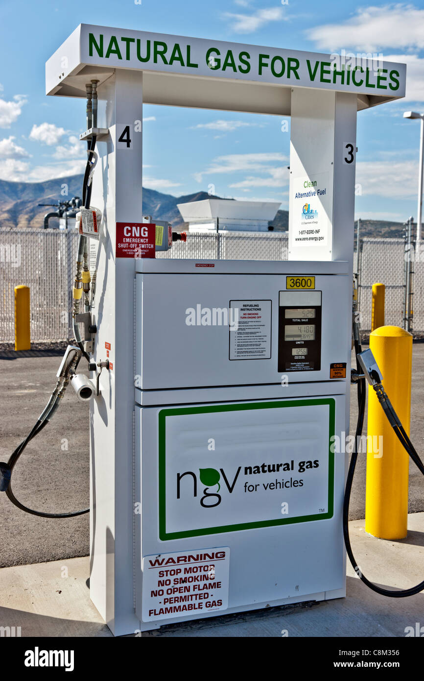 Erdgas-Kraftstoffpumpe für Fahrzeuge. Stockfoto