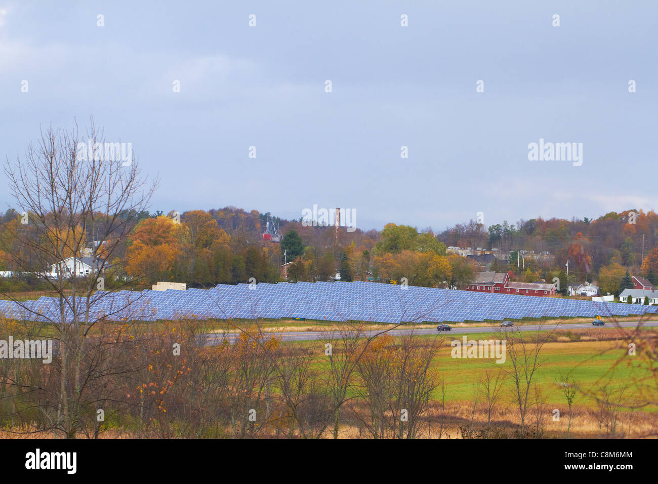 Ferrisburgh Solarpark-Anlage in Vergennes, Vermont Stockfoto