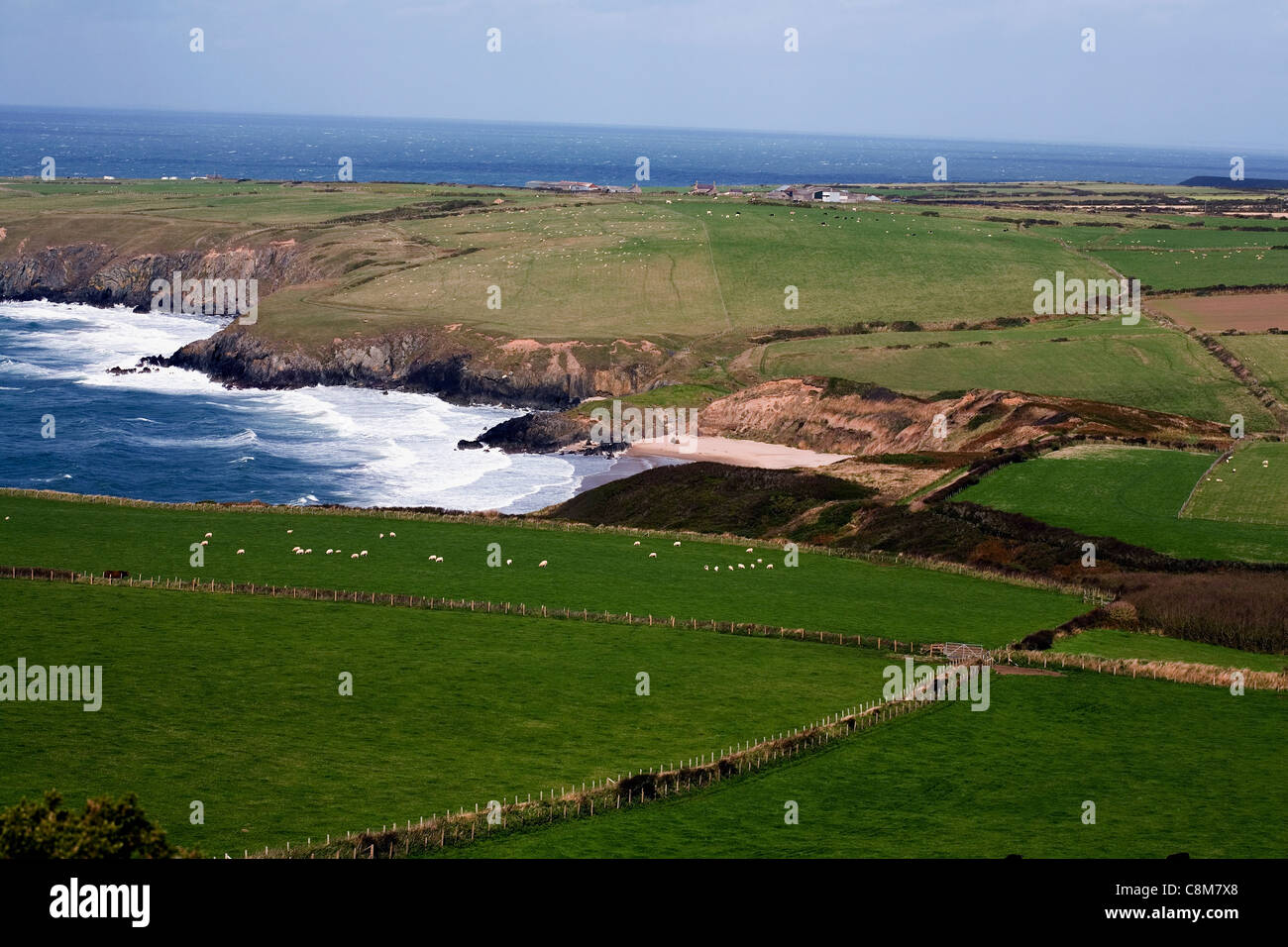 Porth Oer und Porth y Wrach aus Position Lleyn Halbinsel Gwynedd Wales Stockfoto