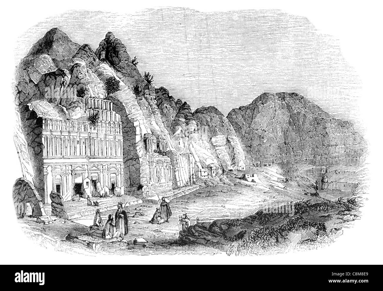 Tempel Joktheel Petra historische archäologische Stadt jordanischen Maan Fels geschnitten Architektur Touristenattraktion es Berg Hor Stockfoto