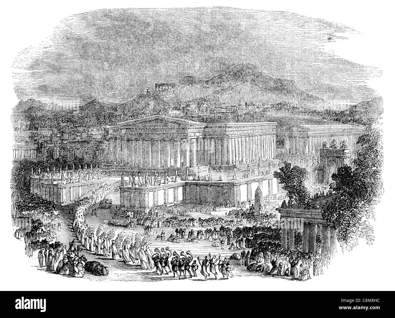 Restaurierung-Tempel der Artemis Diana Greek Göttin sieben Weltwunder der antiken Welt Ephesus ionische Säule Spalten Götter Gott Stockfoto