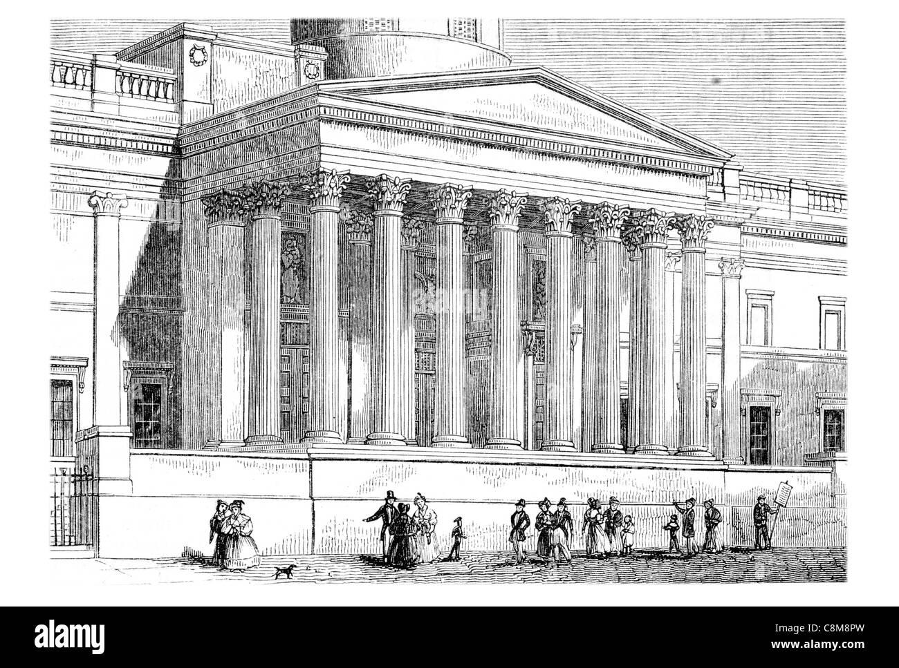 Korinthischen Octostyle Portikus National Gallery Museum Trafalgar Square London Vereinigtes Königreich bestehenden königlichen fürstlichen Stockfoto