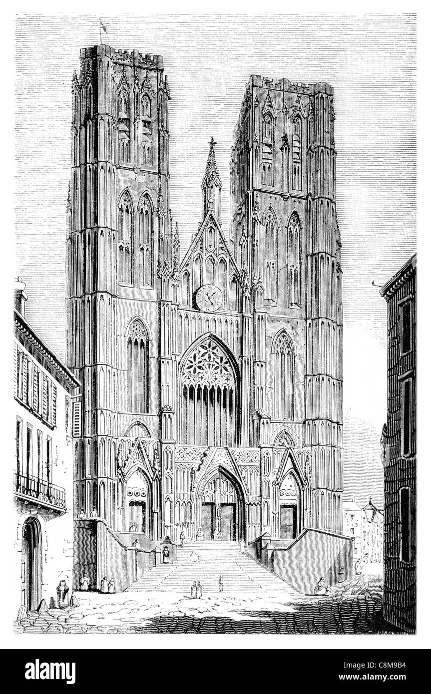St. Michael St. Gudula Kathedrale römisch-katholisch Kirche Treurenberg Hill Brüssel Belgien Gotik Religion religiöse Gott Stockfoto