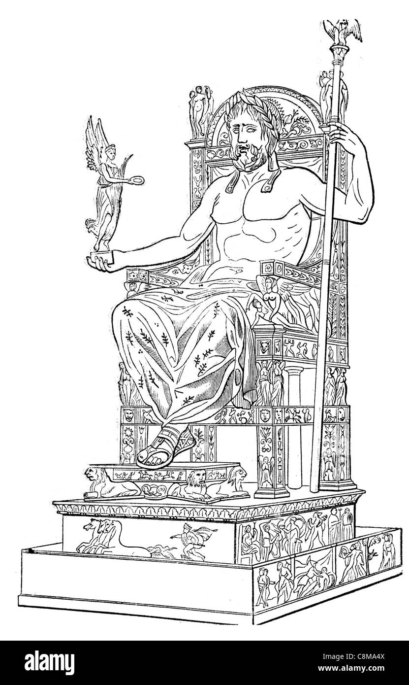 Olympus antiken römischen Religion Mythos Jupiter Jupiter König Götter Gott Himmel Himmel-Donnergott wine Festival Heilige Eiche Capitol Krieg Victor Stockfoto